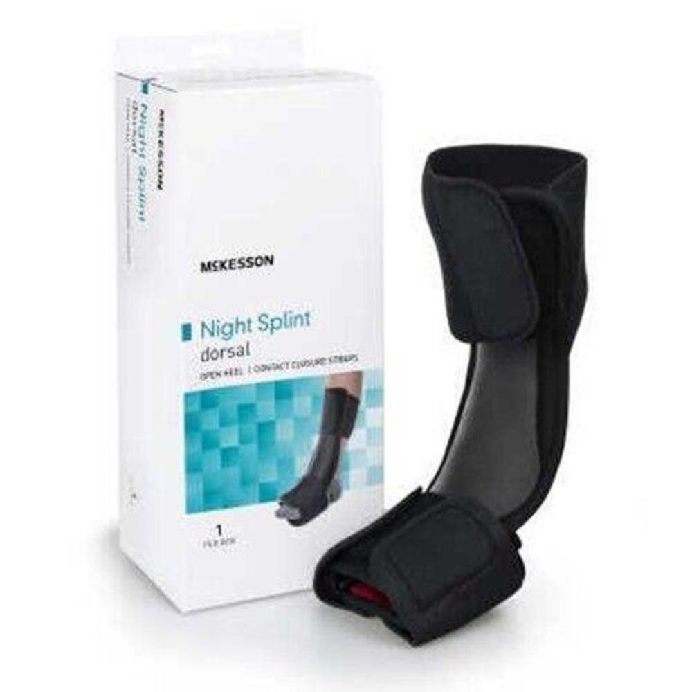 McKesson Black Dorsal Night Splint Small Medium Hook and Loop for the Foot